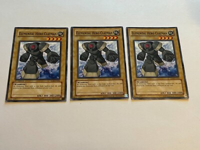 3x  Elemental Hero Clayman - TLM-EN003 Yugioh Yu Gi Oh! 3 x3 Playset Mixed-image