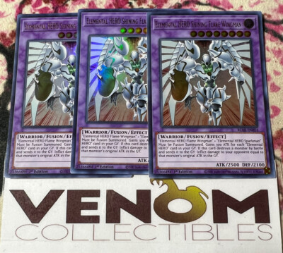 3x (M/NM) Elemental HERO Shining Flare Wingman BLAR-EN054 Ultra 1st Ed. YuGiOh-image