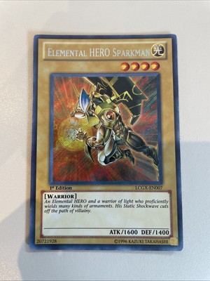 LCGX EN007 Yugioh Elemental HERO Sparkman Secret Rare 1st Edition (LP)-image