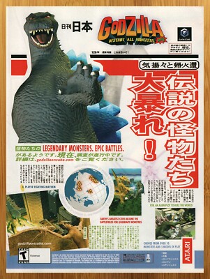 2002 Godzilla Destroy All Monsters Nintendo Gamecube Print Ad/Poster Promo Art-image