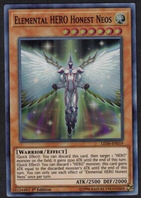 Yugioh Elemental HERO Honest Neos LED6-EN019 Super Rare 1st Ed - NM-image