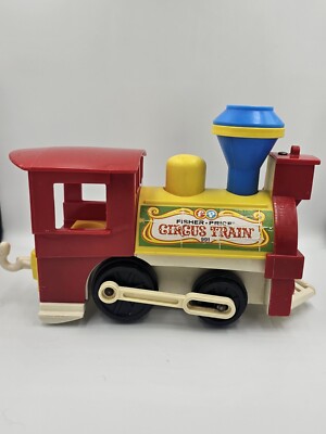 Vintage Fisher Price Circus Train #991 Yellow/Red Makes Sound-image
