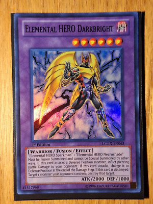 Elemental HERO Darkbright NM LCGX-EN063 Super Rare Unlimited Yugioh-image