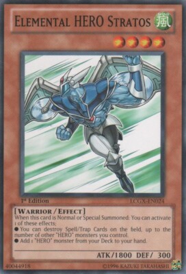 Yugioh! LP Elemental HERO Stratos - LCGX-EN024 - Common - 1st Edition Lightly Pl-image