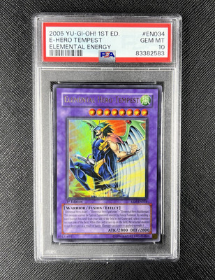 PSA 10 Elemental Hero Tempest 1st *Ultra Rare* EEN-EN034 Yugioh Gem Mint 2005-image