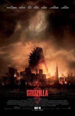 399687 Godzilla Movie Aaron Taylor Johnson Elizabeth Olsen WALL PRINT POSTER US-image