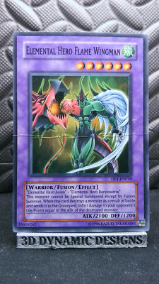 | Yugioh Elemental HERO Flame Wingman DP1-EN010 Super Rare DMG 🔥 |-image