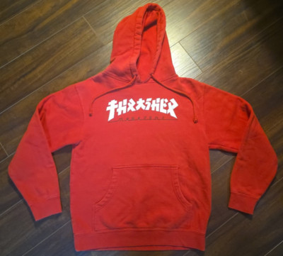 Thrasher x Godzilla Hoodie Sweatshirt Mens Small Red Japanese Font Skateboarding-image