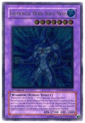 Heavy Play x 1 Elemental Hero Aqua Neos - POTD-EN031 - Ultimate Rare - 1st Editi-image