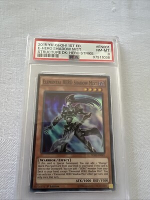Yugioh - Elemental HERO Shadow Mist SDHS-EN001 1st ed Super Rare PSA 8-image