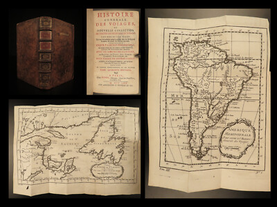 1757 Voyages South America Jacques Cartier Pizzaro PERU Caribbean MAPS Prevost-image