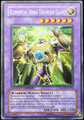 Yu-Gi-Oh! Elemental Hero Thunder Giant EHC2-EN004 Secret Rare Limited Edit. [PL]-image