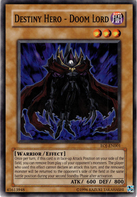 EOJ-EN001 Destiny HERO - Doom Lord NM Mint Unlim Ed (Combined Post)-image