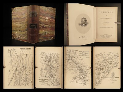 1865 Civil War 1st ed William Tecumseh Sherman Campaigns Union Biography Maps-image