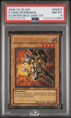 PSA 8 Elemental Hero Sparkman Ultra Rare Limited Edition YSD-ENS01 YuGiOh-image