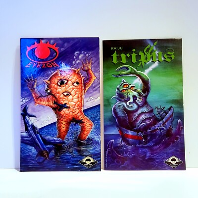 MAX TOY COMPANY CAPTAIN MAXX KAIJU EYEZON TRIPUS PROMO ART CARD LOT MARK NAGATA-image