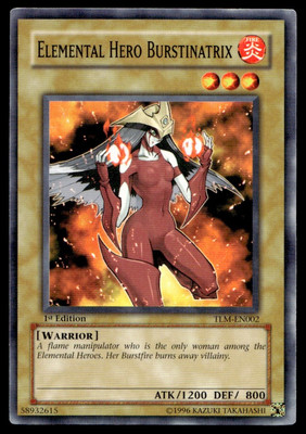 1996 Yu-Gi-Oh! 1st edition Elemental Hero Burstinatrix #TLM-EN002 Uncirculated-image