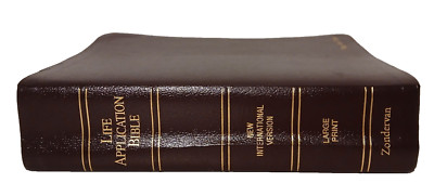 Zondervan Life Application Bible Large Print NIV Bonded Leather Burgundy 1991-image