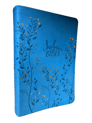 NKJV Giant Print Holy Bible Aqua Teal Embossed Imitation Leather-image