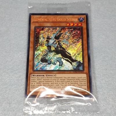 1x Yugioh Elemental HERO Liquid Soldier LDS3 Limited Ed Secret Rare Card Sealed-image