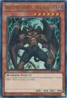 Yugioh! Destiny HERO - Malicious - RA03-EN001 - Ultra Rare - 1st Edition NM-image