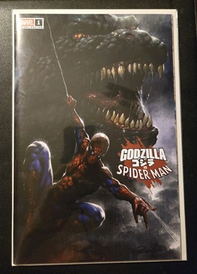 GODZILLA VS SPIDER-MAN #1 MARVEL Parrillo Rebel Base FULL ART Ex VARIANT PRESALE-image