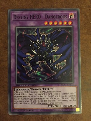 Destiny Hero Dangerous SGX1-ENB21 Yugioh Trading Card Speed Duel Academy-image