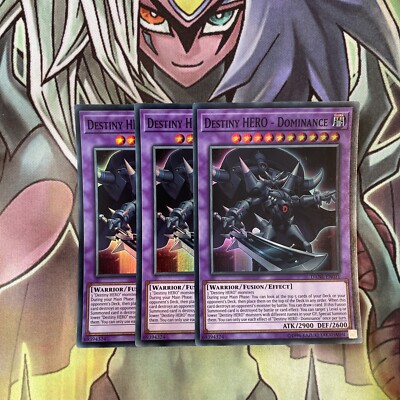 DANE-EN031 x3 Destiny HERO - Dominance Super Rare Excellent Condition Yugioh-image