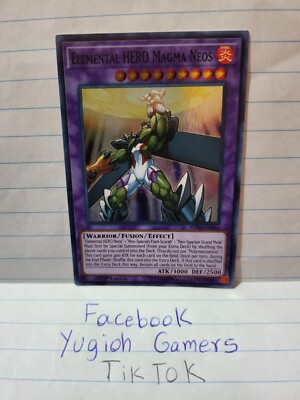 Yu-Gi-Oh Elemental Hero Magma Neos SHVA 1st Edition Super Rare Light Played -image