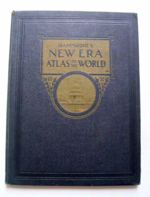 Hammond's New Era Atlas of The World, 1945, Vintage Colored Maps, Collectible-image