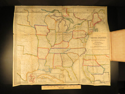 1854 1ed California Gold Rush HUGE MAP Baldwin Complete Gazetteer Americana -image