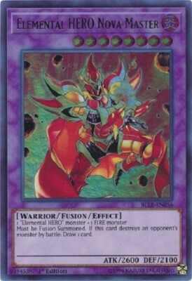 Yugioh - Elemental HERO Nova Master - 1st Edition Ultra Rare NM - Free Holo Card-image