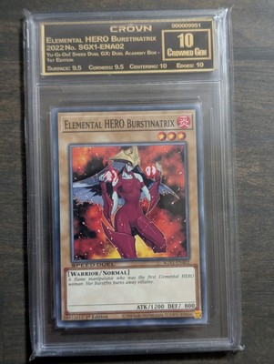 Elemental HERO Burstinatrix SGX1-ENA02 N/ Mint 1st YUGIOH Card graded 10-image