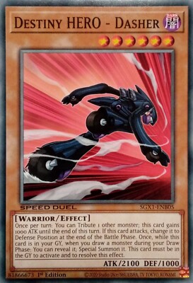 SGX1-ENB05 DESTINY HERO - DASHER COMMON 1ST EDITION YuGiOh CARD-image