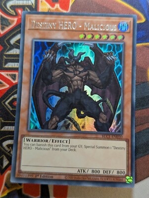 Yugioh Destiny Hero - Malicious BLC1-EN030 Silver Ultra Rare 1st Ed-image