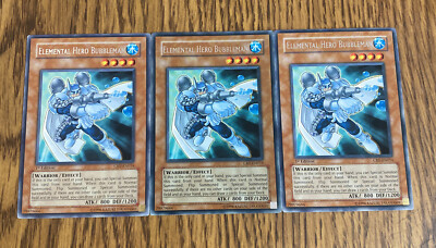 Yugioh - Elemental Hero Bubbleman CRV-EN014 RARE LP/NM X3 - PLAYSET 1st X2 + Unl-image
