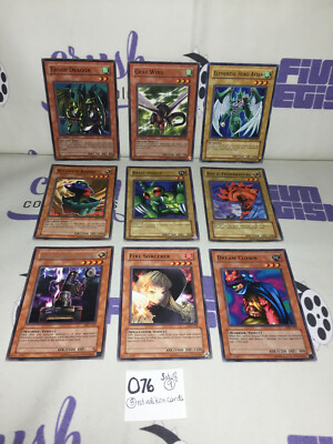 Set of 9  Yu-Gi-Oh Trading Cards [O76] 3 1st Edition Troop Dragon Elemental Hero-image
