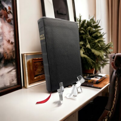 Antique Eyre Spottiswoode Victorian KJV Leather Bound Holy Bible Study Aids Maps-image