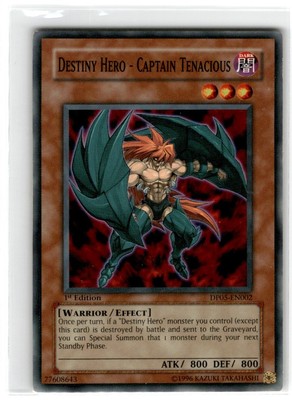 Yu-Gi-Oh! Destiny Hero- Captain Tenacious Common DP05-EN002 Moderately Played-image