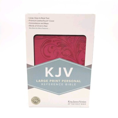 Holman KJV Large Print Reference Bible Pink Leather Touch Cover Concordance Maps-image