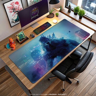 Godzilla City Rampage Desk Mat - Kaiju Gaming Mouse Pad, Monsterverse Desk Mat-image