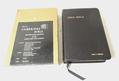 Cambridge Cameo Bible French Morocco Leather 75X KJV Color Maps +Box U.K.-image