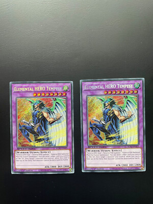 Yugioh Elemental HERO Tempest SGX2-ENA21 Secret Rare 1st Edition LP X2-image