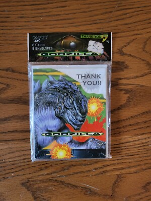Rare Paper Art Genuine Godzilla Toho 1998 Vintage Thank You Cards-image