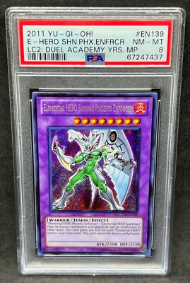 Yugioh PSA 8 Elemental HERO Shining Phoenix Enforcer LCGX-EN139 Secret Unlimited-image