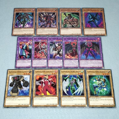 Yugioh Evil + Elemental HERO 13 Card Set Malicious Fiend Dark Gaia Inferno Wing-image