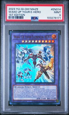 Yu-Gi-Oh! - Wake Up Your Elemental Hero 2023 MAZE-EN014 1st Edition PSA 9-image