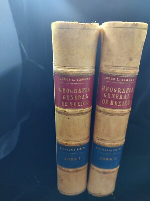 Jorge L. Tamayo GEOGRAFIA GENERAL DE MEXICO 1949 Volumes 1 & 2 Folded Maps Chart-image