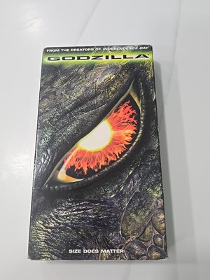Vintage 1998 Godzilla Movie VHS Tape w/ Embossed 3D Cover Art 90’s-image