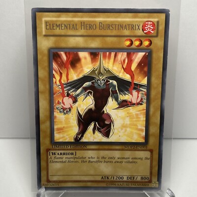 YUGIOH ELEMENTAL HERO BURSTINATRIX MDP2-EN003 RARE LP-image